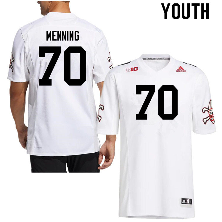 Youth #70 Keegan Menning Nebraska Cornhuskers College Football Jerseys Sale-Strategy - Click Image to Close